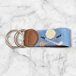 Golf Clubs Needlepoint Key Fob
